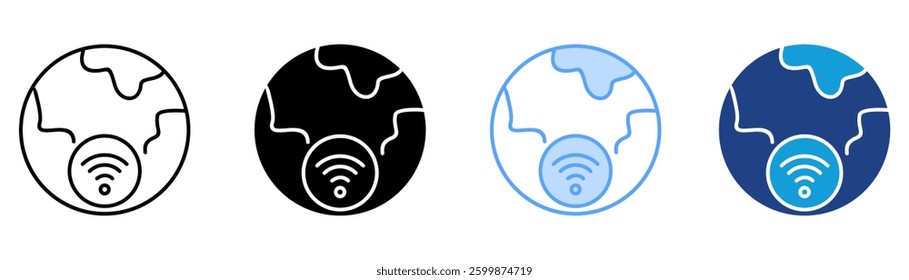 Wifi Icon Set Multiple Style Collection
