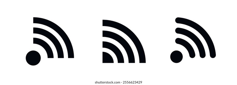 Wi-Fi icon set. Network symbol. Wi-Fi icon for communication