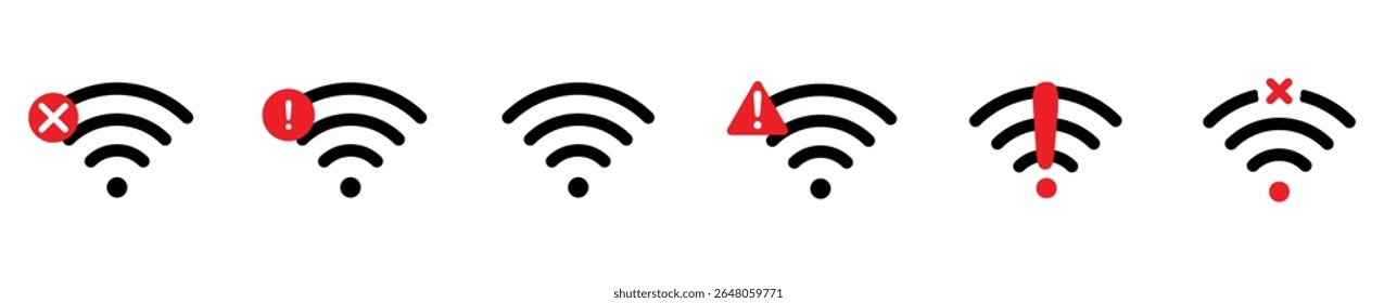 Wi-Fi icon set. Network symbol. Wireless connection vector illustration.