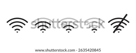 Wi-Fi icon set. On and off mode. 2G to 5G different Wi-Fi design and connections. Connected and Disconnected options mode. Eps 10.
