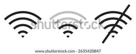 Wi-Fi icon set. On and off mode. 2G to 5G different Wi-Fi design and connections. Connected and Disconnected options mode. Eps 10.