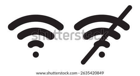 Wi-Fi icon set. On and off mode. 2G to 5G different Wi-Fi design and connections. Connected and Disconnected options mode. Eps 10.