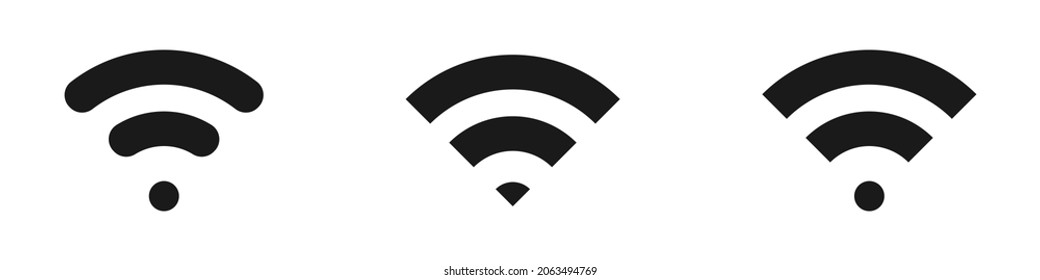 Icono Wifi establecido en fondo blanco. Colección de símbolos inalámbrica. EPS 10.
