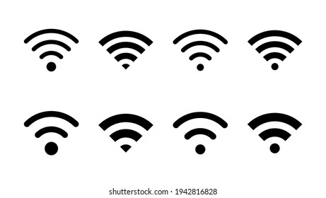 WiFi-Symbol gesetzt. Signal-Vektorsymbol. Wireless-Symbol-Vektorgrafik