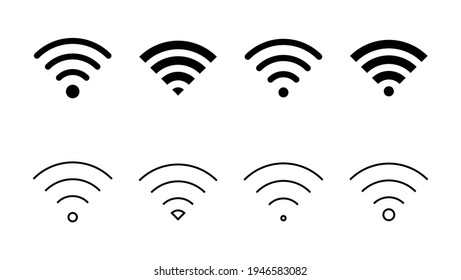 Wifi icon set. signal vector icon. Wireless  icon vector