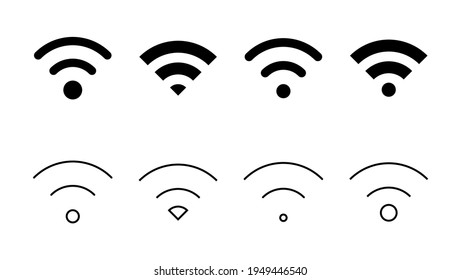 Wifi icon set. signal vector icon. Wireless  icon vector