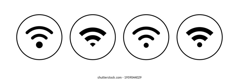 Wifi icon set. signal vector icon. Wireless  icon vector