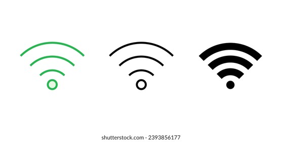 Wifi icon set. signal vector icon. Wireless  icon vector