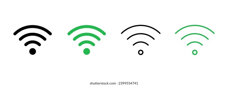 Wifi icon set. signal vector icon. Wireless  icon vector