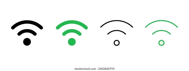 Wifi icon set. signal vector icon. Wireless  icon vector