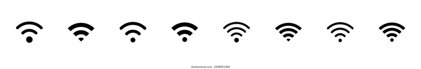 Wifi icon set. signal vector icon. Wireless  icon vector