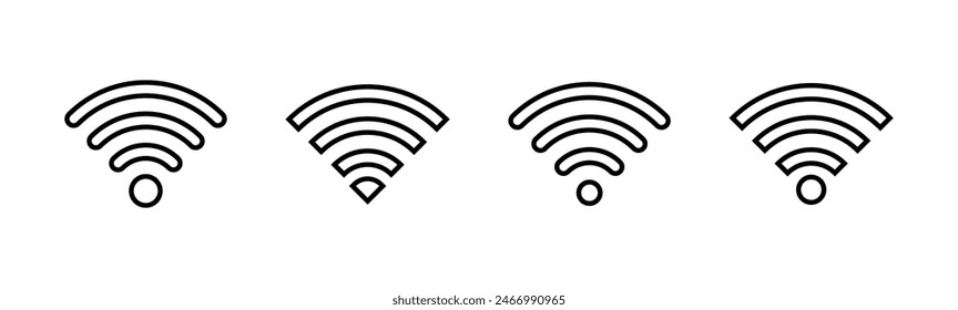 Conjunto de iconos Wifi. Icono de Vector de señal. Vector de iconos inalámbricos