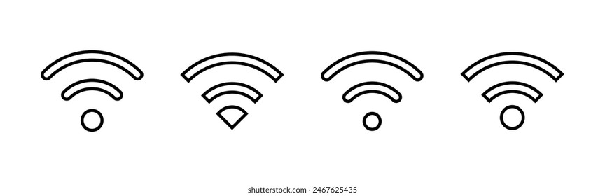 Wifi icon set. signal vector icon. Wireless  icon vector