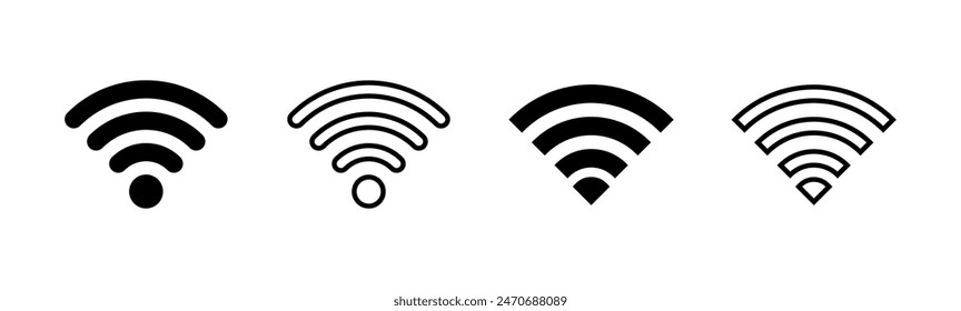 Wifi icon set. signal vector icon. Wireless  icon vector