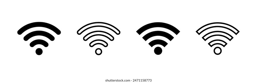 Conjunto de iconos Wifi. Icono de Vector de señal. Vector de iconos inalámbricos