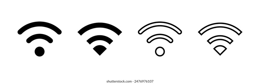Wifi icon set. signal vector icon. Wireless  icon vector