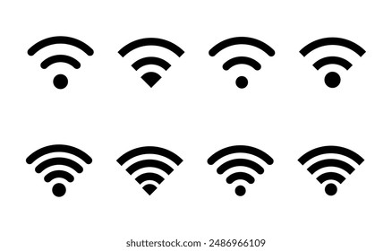 Wifi icon set. signal vector icon. Wireless  icon vector
