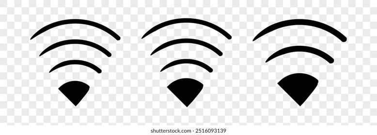 Ícone de Wi-Fi definido. ícone de vetor de sinal. Vetor de ícone sem fio. Wifi! Conjunto de ícones do vetor Wi-Fi.