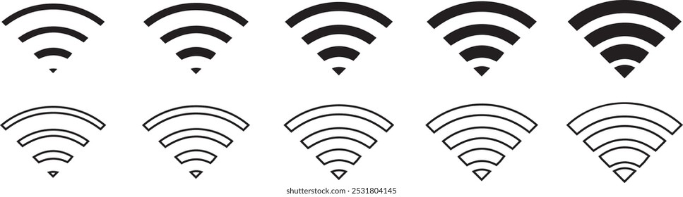 Wifi icon set. signal vector icon. Wireless icon vector. Internet symbol. Network icon. Wifi symbol.vector illustration.EPS 10