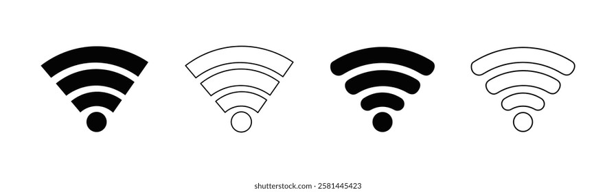 Wifi icon set. signal vector icon. Wireless icon vector. Wi-fi symbol set