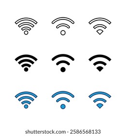 Wifi icon set. signal vector icon. Wireless  icon vector