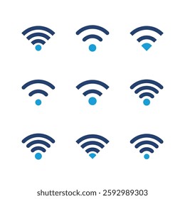 Wifi icon set. signal vector icon. Wireless  icon vector
