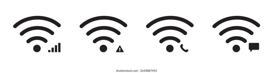 Wifi icon set. signal vector icon. Wireless icon vector 