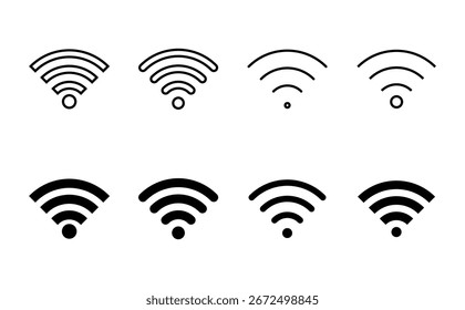 Conjunto de iconos de wifi. icono de Vector de señal. Vector de iconos inalámbricos