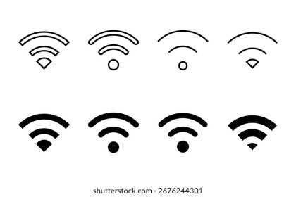 WiFi-Symbolsatz. Signalvektorsymbol. Drahtloser Symbolvektor