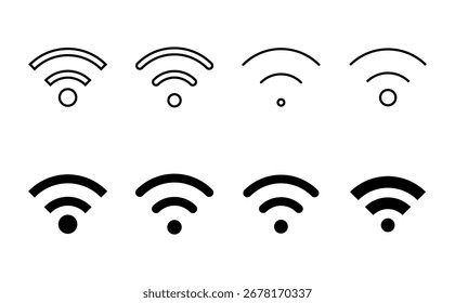 Conjunto de iconos de wifi. icono de Vector de señal. Vector de iconos inalámbricos