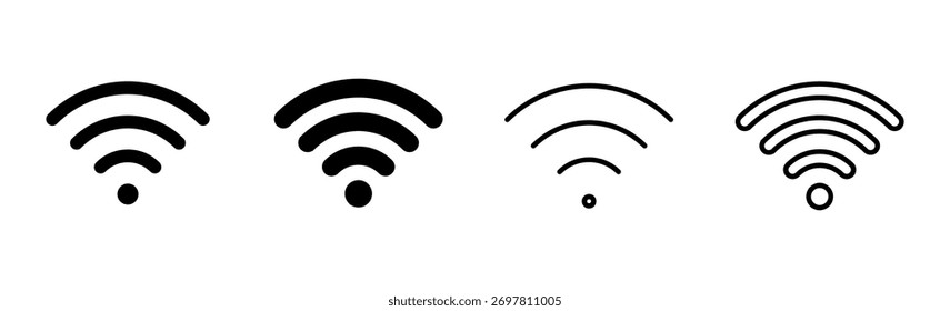 Ícone de Wi-Fi definido. ícone de vetor de sinal. Vetor de ícone sem fio