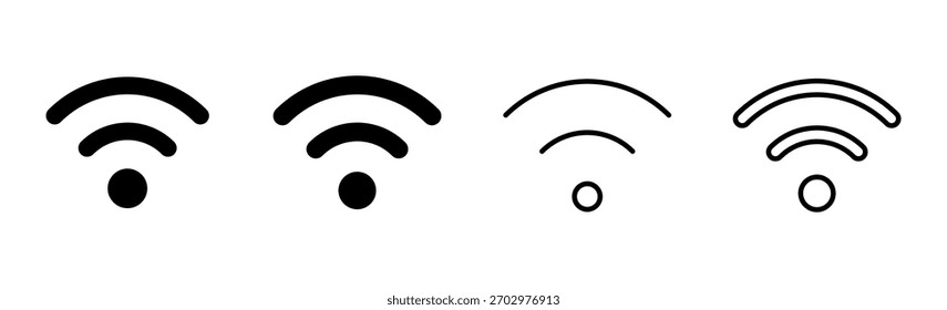 Ícone de Wi-Fi definido. ícone de vetor de sinal. Vetor de ícone sem fio