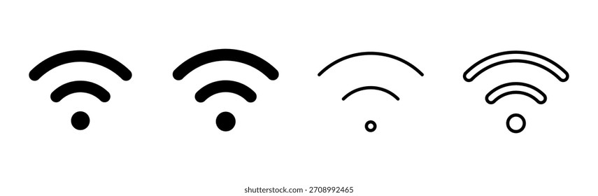 Ícone de Wi-Fi definido. ícone de vetor de sinal. Vetor de ícone sem fio