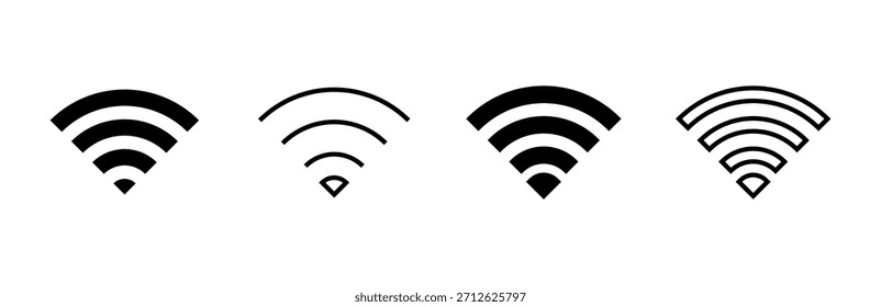 Ícone de Wi-Fi definido. ícone de vetor de sinal. Vetor de ícone sem fio