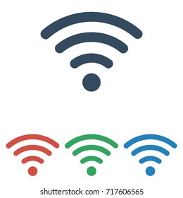 WiFi icon set- simple flat design isolated on white background, vector