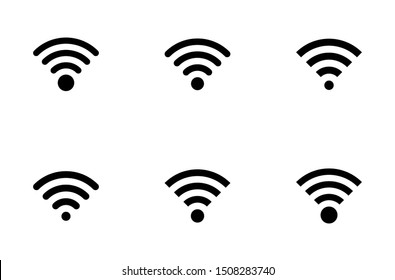 wifi icon set symbol vector. icon on white background.