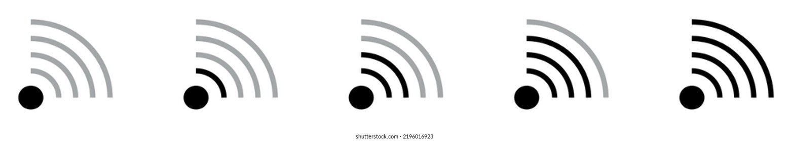 Wi-Fi Icon set symbol. Wireless and wifi icon or wi-fi icon sign for remote internet access. Network wifi business concept. Vector illustration.