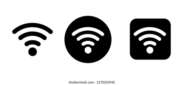 Wi-Fi icon set in various styles. Vectors.