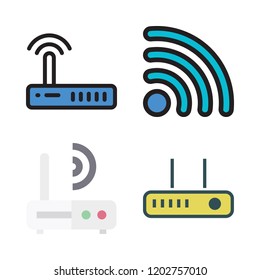 wi-fi icon set. vector set about router and wifi icons set.