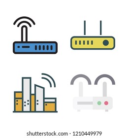 wi-fi icon set. vector set about wifi and router icons set.