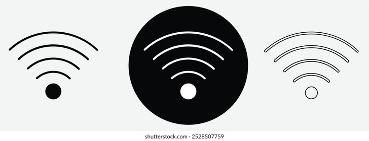 ícone Wi-Fi, Conjunto de vetores ícone Wi-Fi para comunicação, telecomunicações. Wi-Fi de nível de sinal sem fio de comunicação.