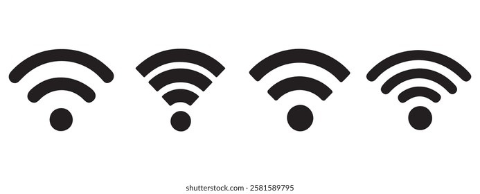 Wi-Fi Icon Set: Vector Illustration of Wireless Symbols