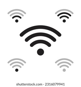 wifi icon set vector on white background