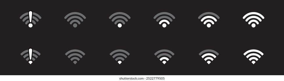 Icono de señal WiFi, conjunto de iconos WiFi, Vector WiFi