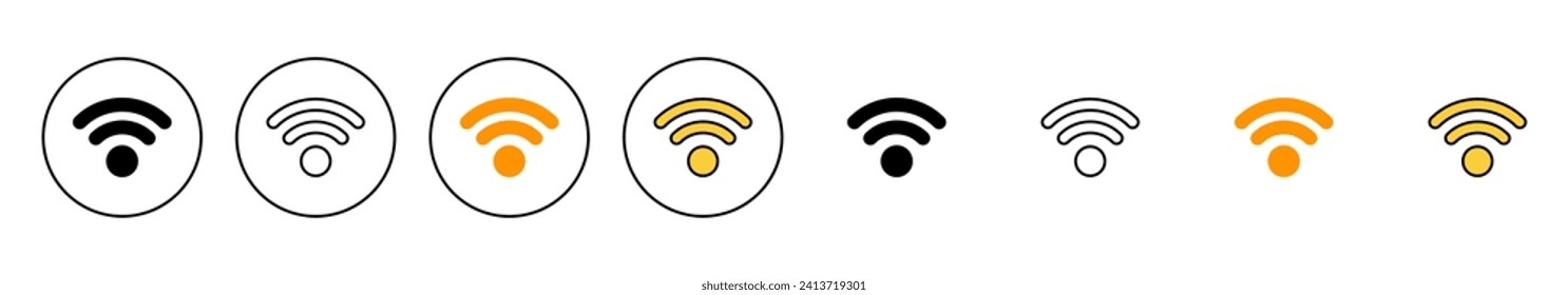 Wifi icon set vector. signal sign and symbol. Wireless  icon