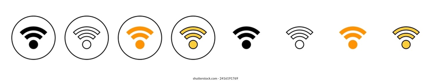 Wifi icon set vector. signal sign and symbol. Wireless  icon