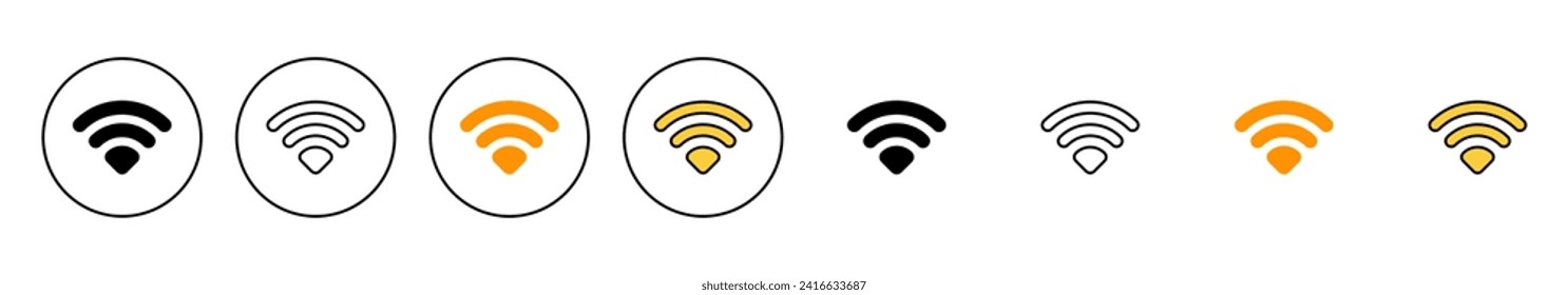 Wifi icon set vector. signal sign and symbol. Wireless  icon