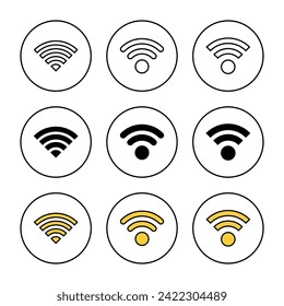 Wifi-Symbol-Set Vektor. Signalzeichen und -zeichen. Wireless-Symbol
