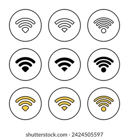 Icono Wifi vector conjunto. señal y símbolo. Icono inalámbrico