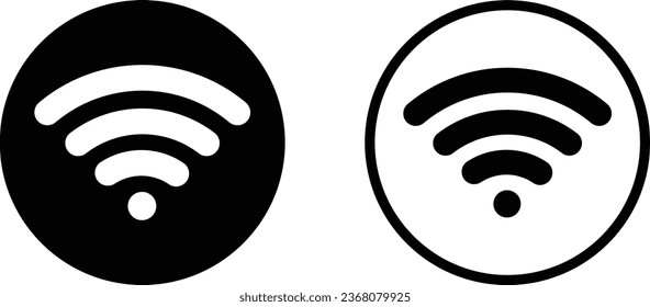 Wifi icon set vector in two styles isolated on white background